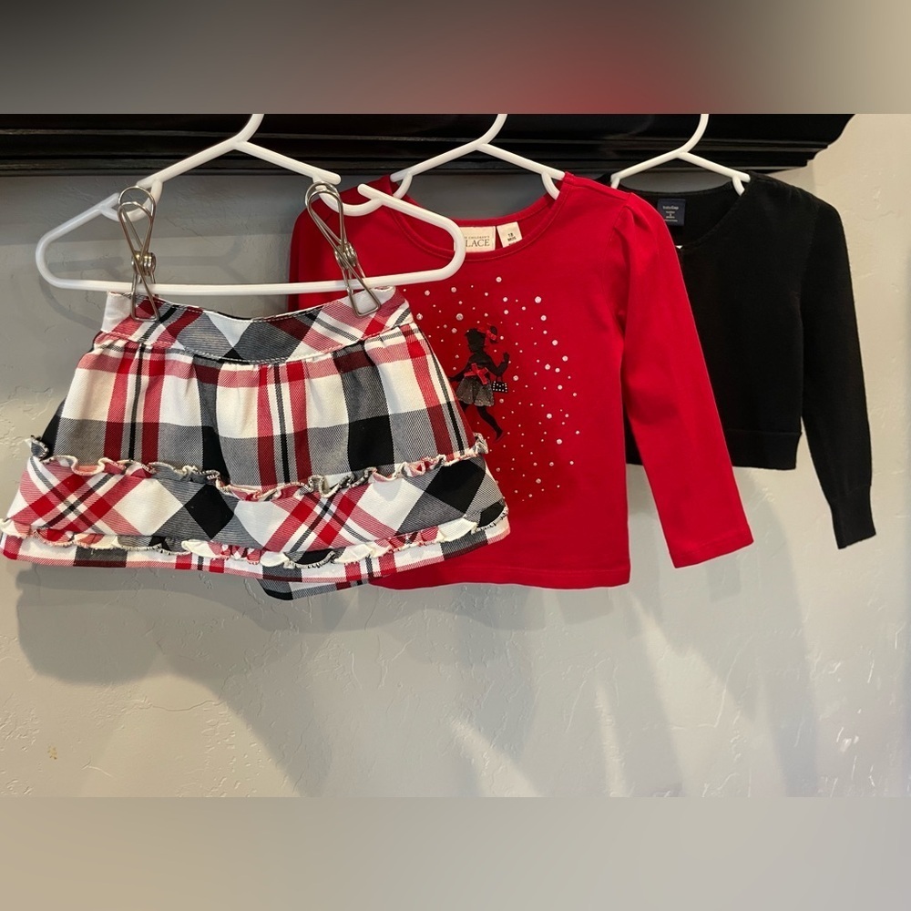 Toddler girls 12 to 18 months, three-piece holiday outfit